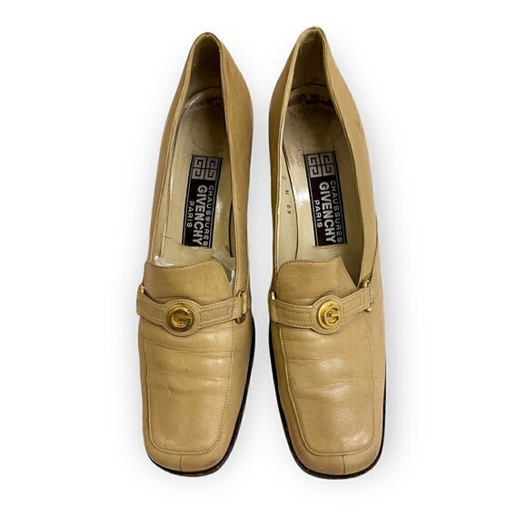 Vintage Givenchy beige loafer heel.  size 8AA - Picture 3 of 8